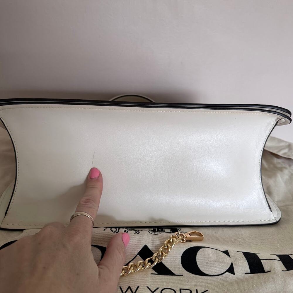 Coach Parker Top Handle 32 Bag Tan Cream Croc Embossed Ginny & Georgia Rare - Picture 10 of 16